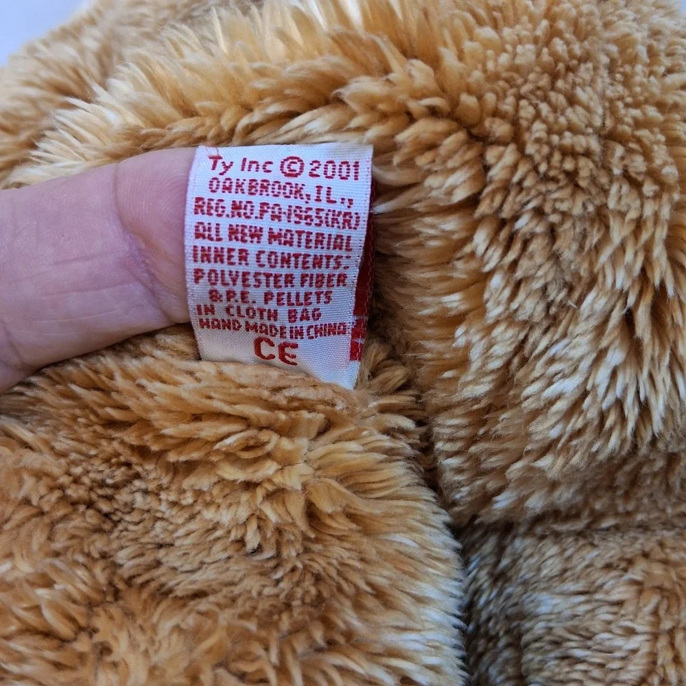 Ty Beanie Buddies Fuzz the Bear 2001 Brown Plush Stuffed Animal Toy 9636